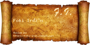 Foki Irén névjegykártya