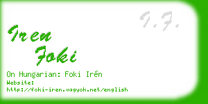 iren foki business card